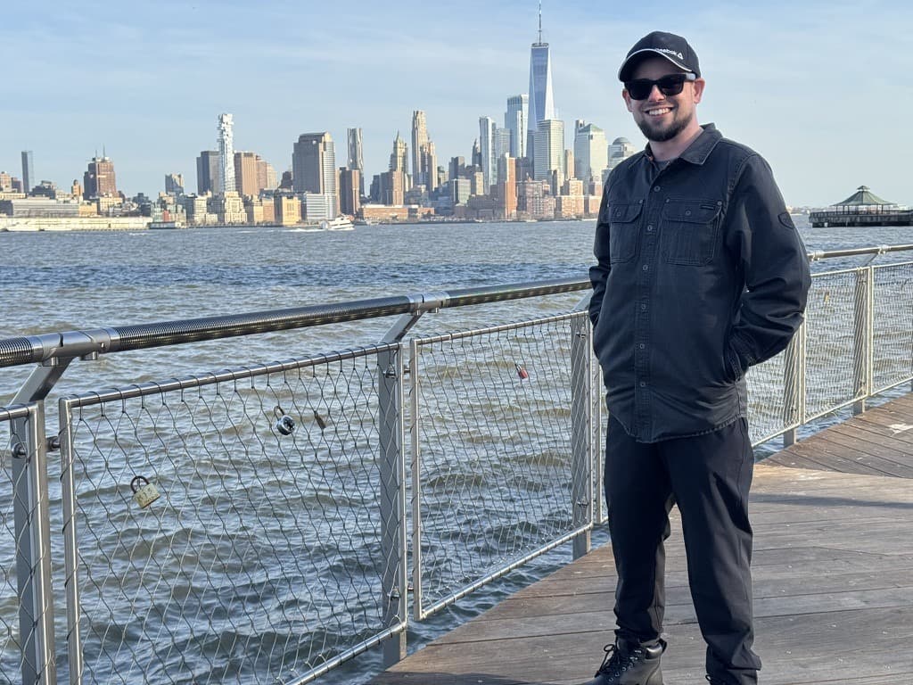Zack Whitson overlooking the New York skyline